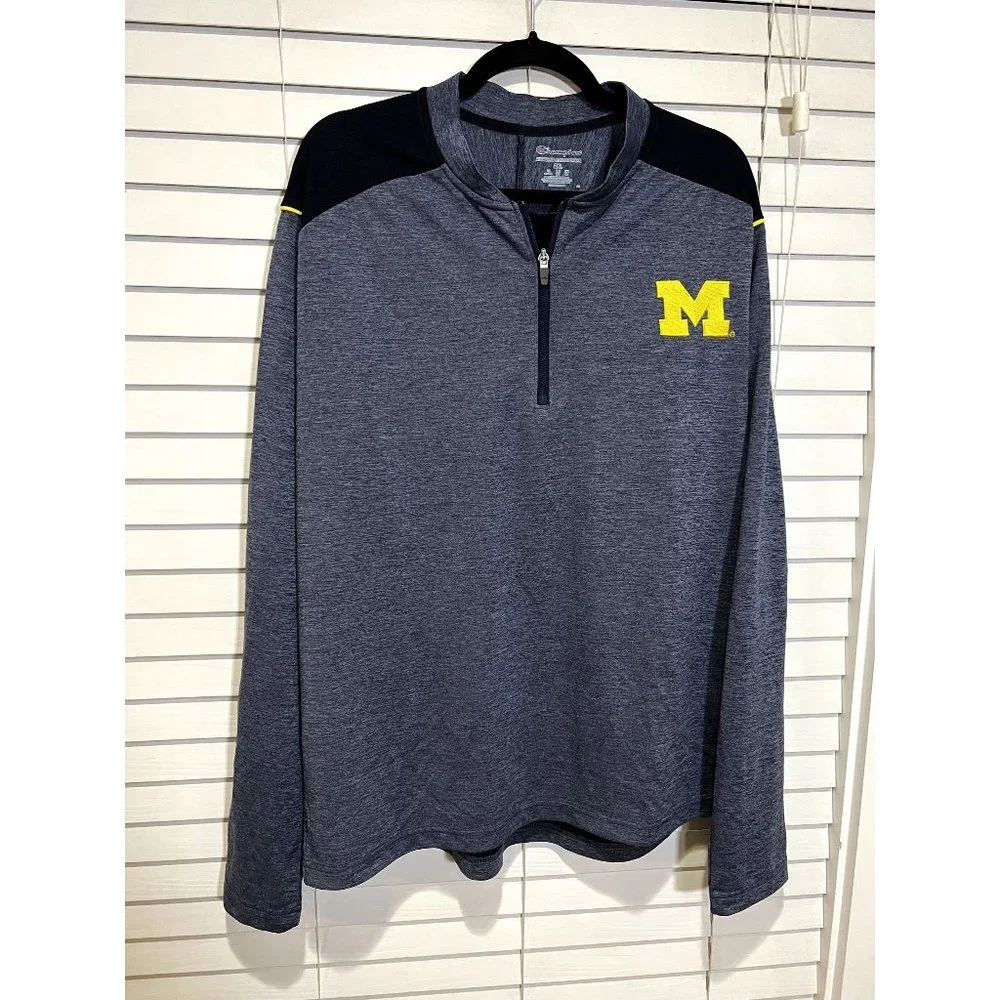 Champion Michigan Wolverines 1/4 Zip Pullover‎ - Size XXL